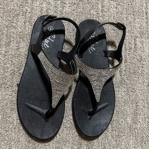 Women’s sandals, black w/ sparkles. Size 8